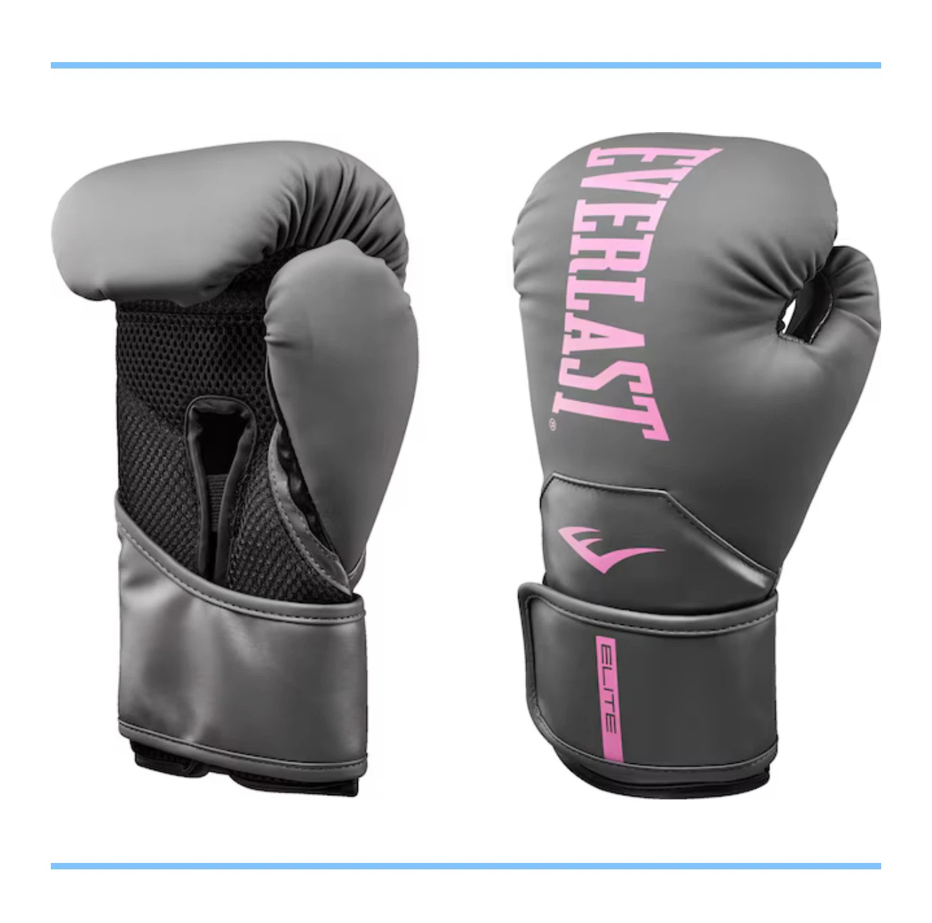 Everlast Elite Boxing Gloves - 8 oz - Grey/Pink