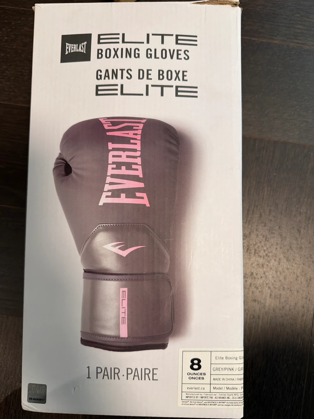 Everlast Elite Boxing Gloves - 8 oz - Grey/Pink - photo 3