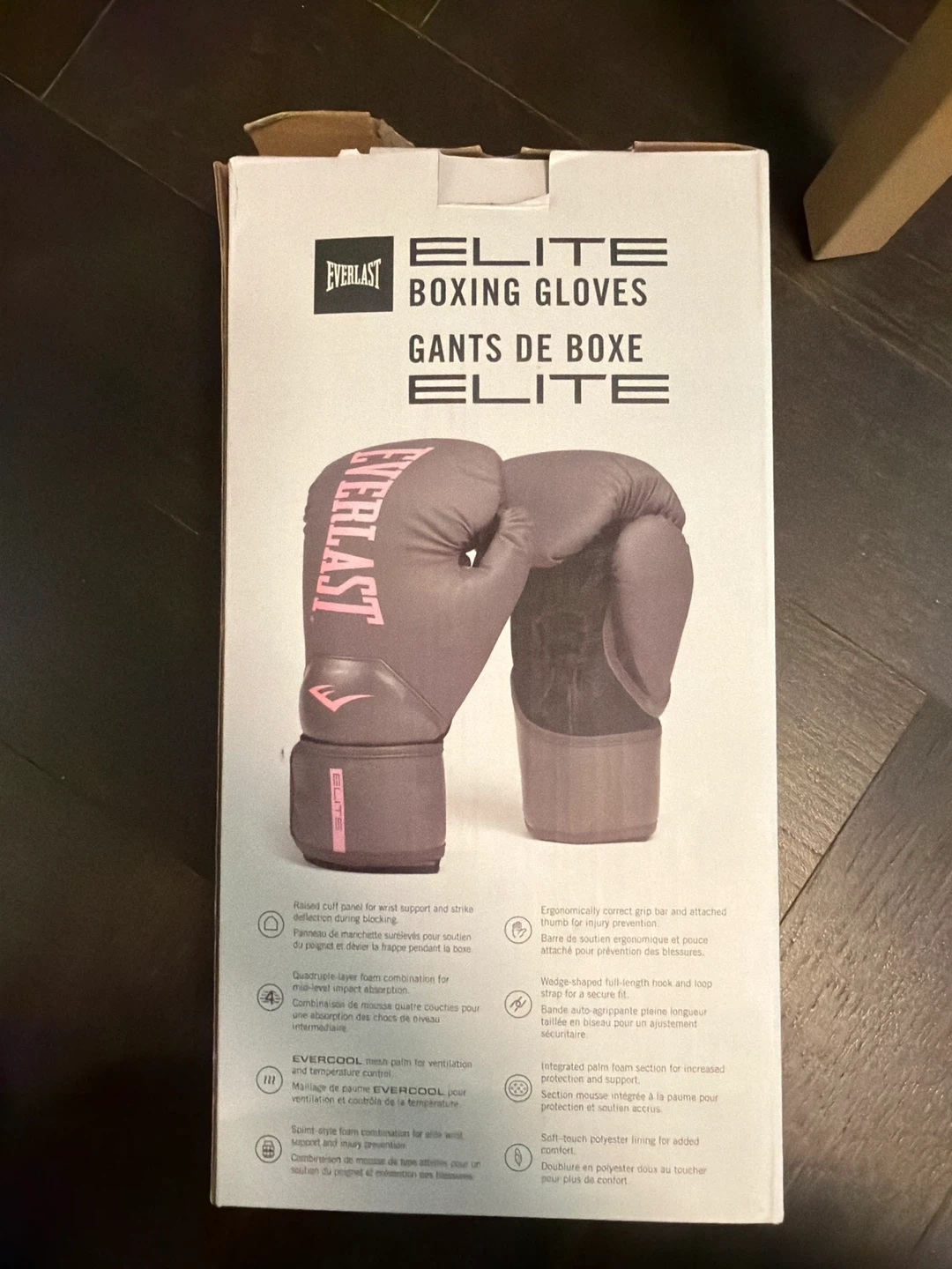 Everlast Elite Boxing Gloves - 8 oz - Grey/Pink - photo 4