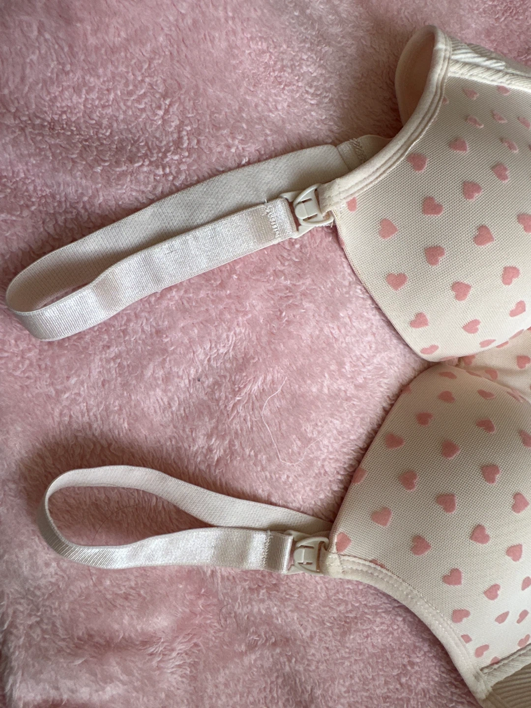 New-Women's Nursing Pink Heart Print Bra 34B - photo 3