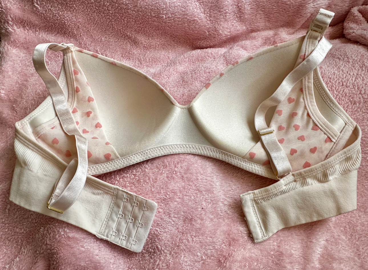 New-Women's Nursing Pink Heart Print Bra 34B - photo 4