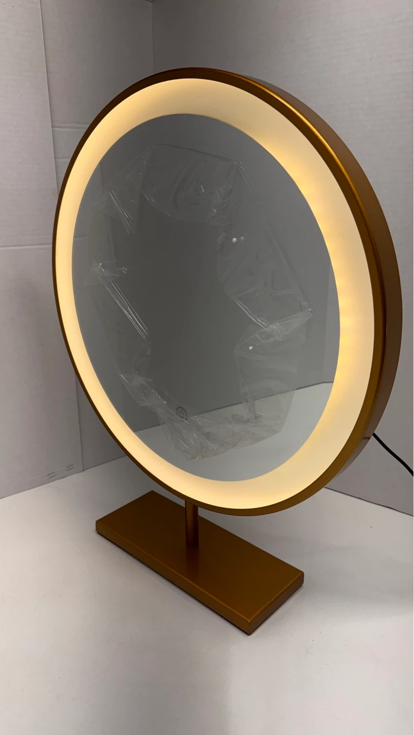 Gold Round LED Makeup Mirror