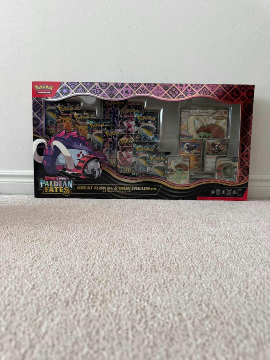 Paldean Fates Great Tusk ex & Iron Treads ex Premium Collection