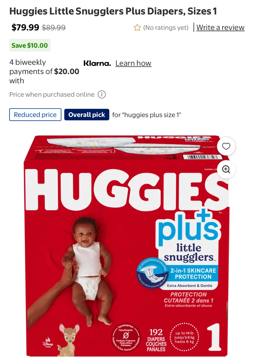 Huggies Little Snugglers Plus Diapers Size 1