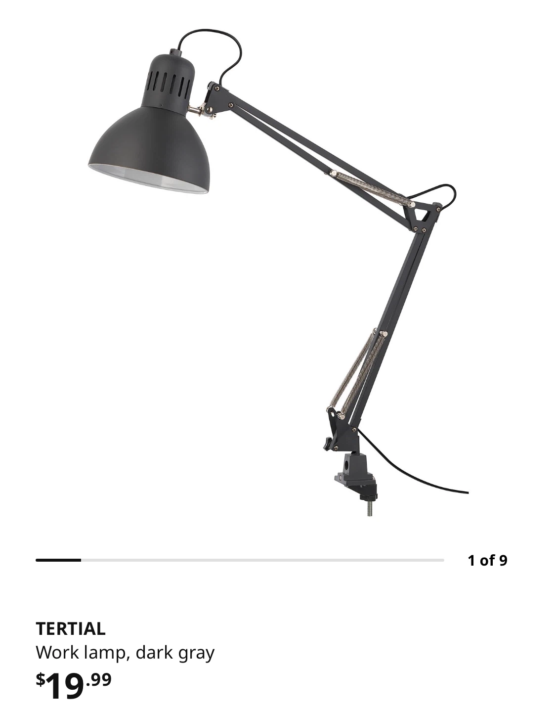 IKEA TERTIAL Lamp, Dark Gray - photo 2