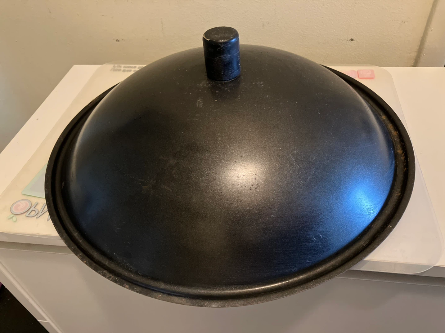 Black Metal Wok Lid-35 cm Diameter