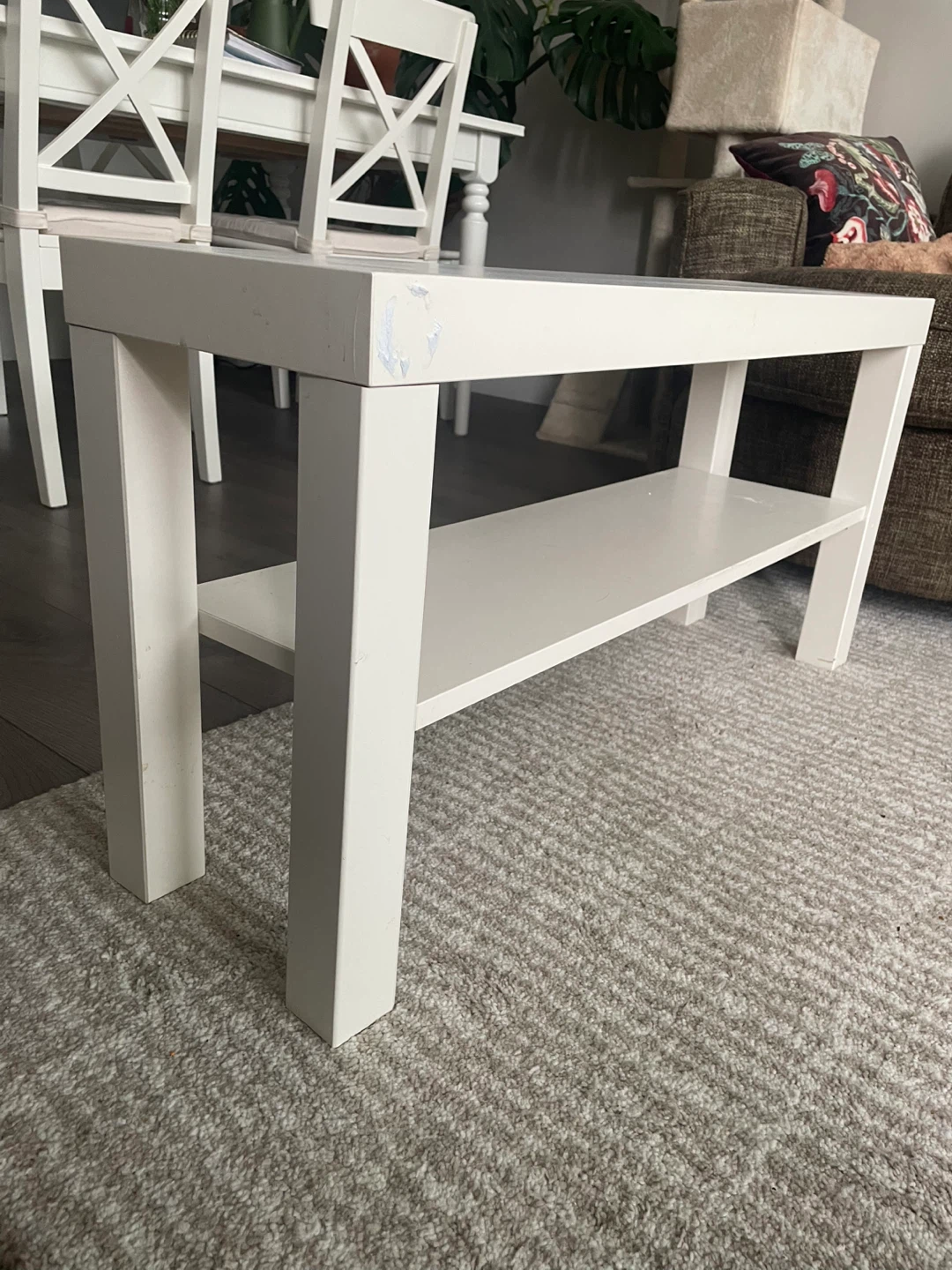 White Table with Shelf - photo 2