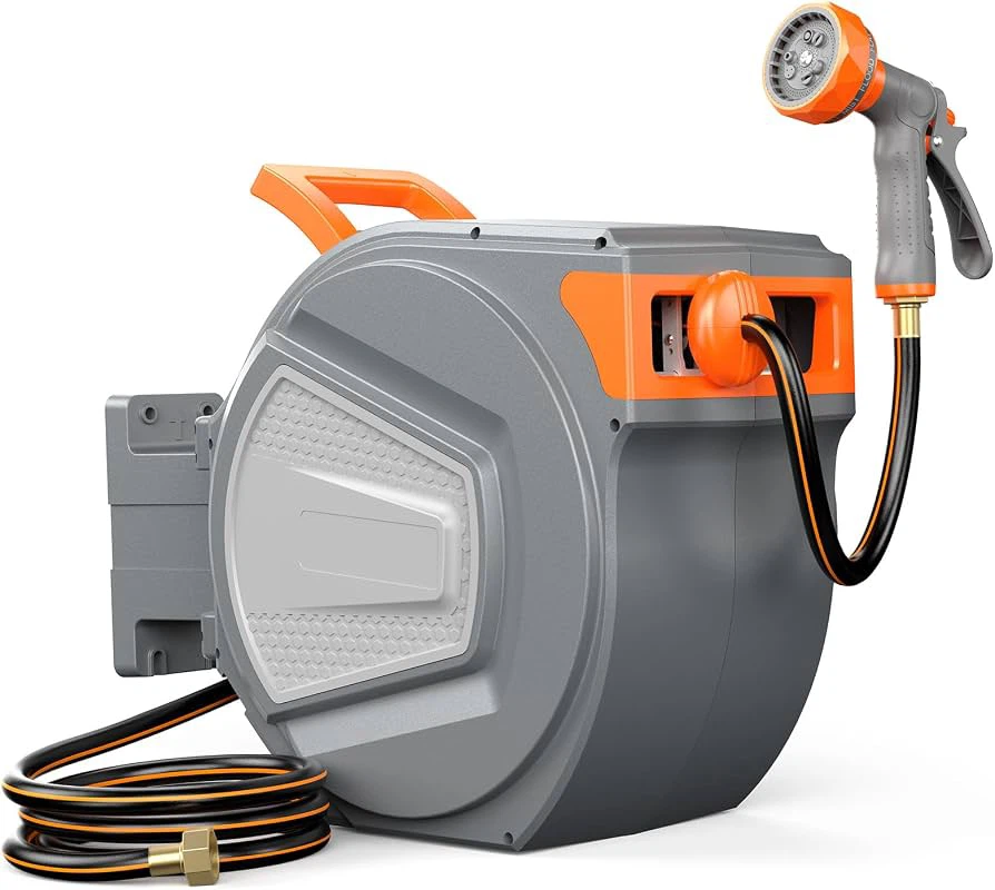 🔥 NEW Automatic Retractable Garden Hose Reel (1/2” x 100 ft)