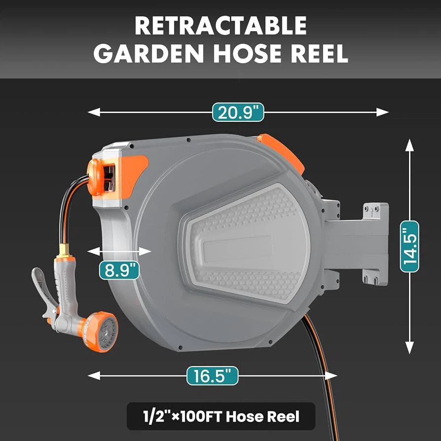 🔥 NEW Automatic Retractable Garden Hose Reel (1/2” x 100 ft) - photo 3