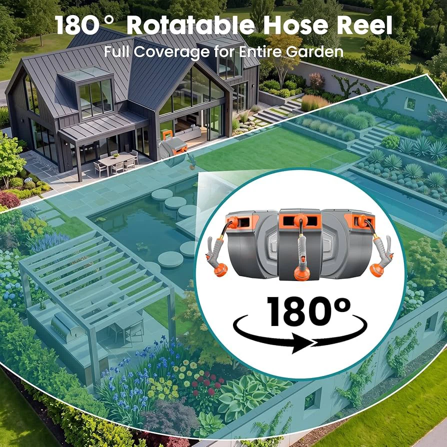 🔥 NEW Automatic Retractable Garden Hose Reel (1/2” x 100 ft) - photo 4