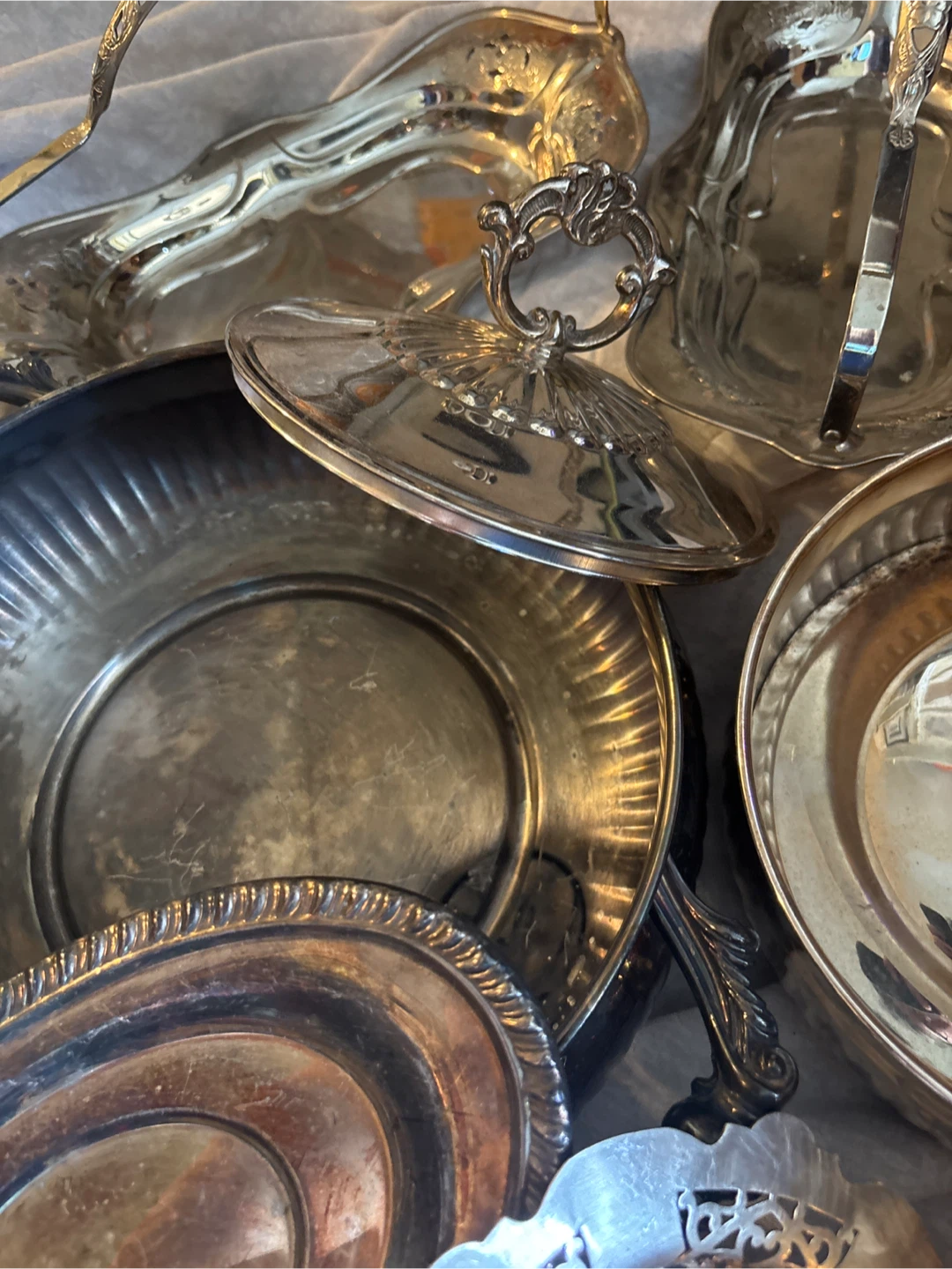 Vintage  Silver Plated (electroplate) Serving Platter Assortment - photo 3
