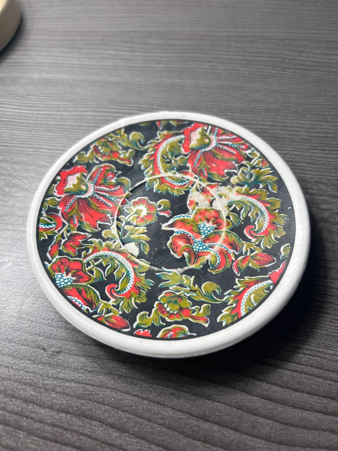 Small Vintage Antique Floral Dish from Greece