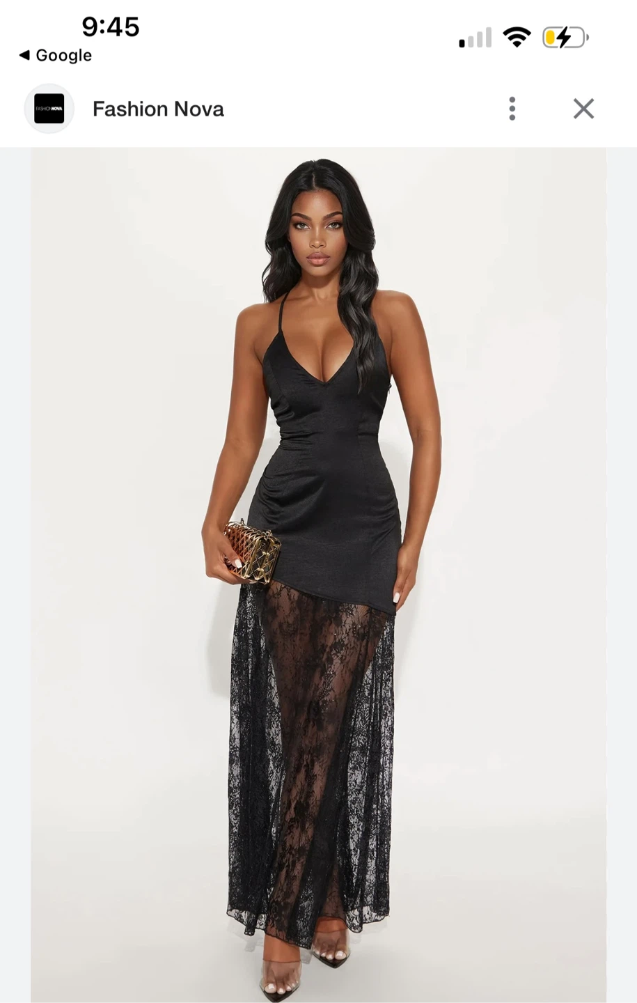 Fashion Nova Black Lace Maxi Dress