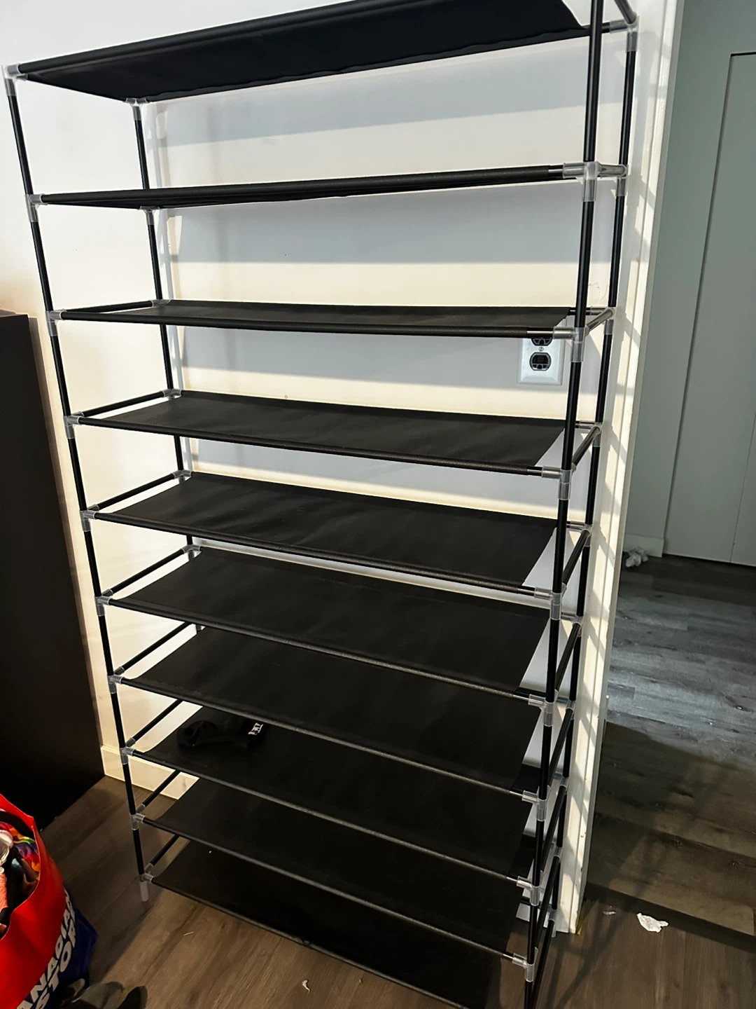 Black 10-Tier Shoe Rack Organizer