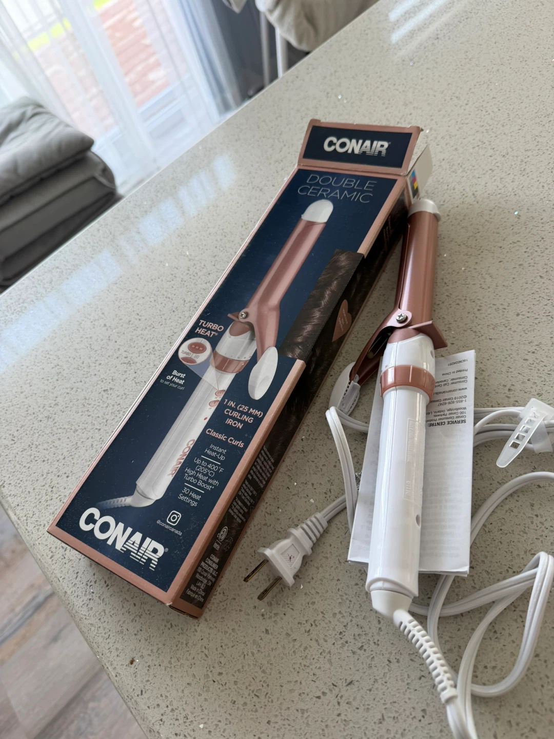 Conair Double Ceramic 1” Curling Iron with Turbo Heat