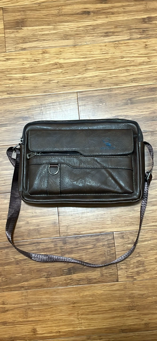 WEIXIER Brown Faux Leather Crossbody Bag