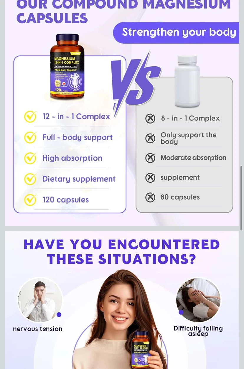 OnHeal Magnesium 12-in-1 Complex Capsules (120 Count) - photo 2