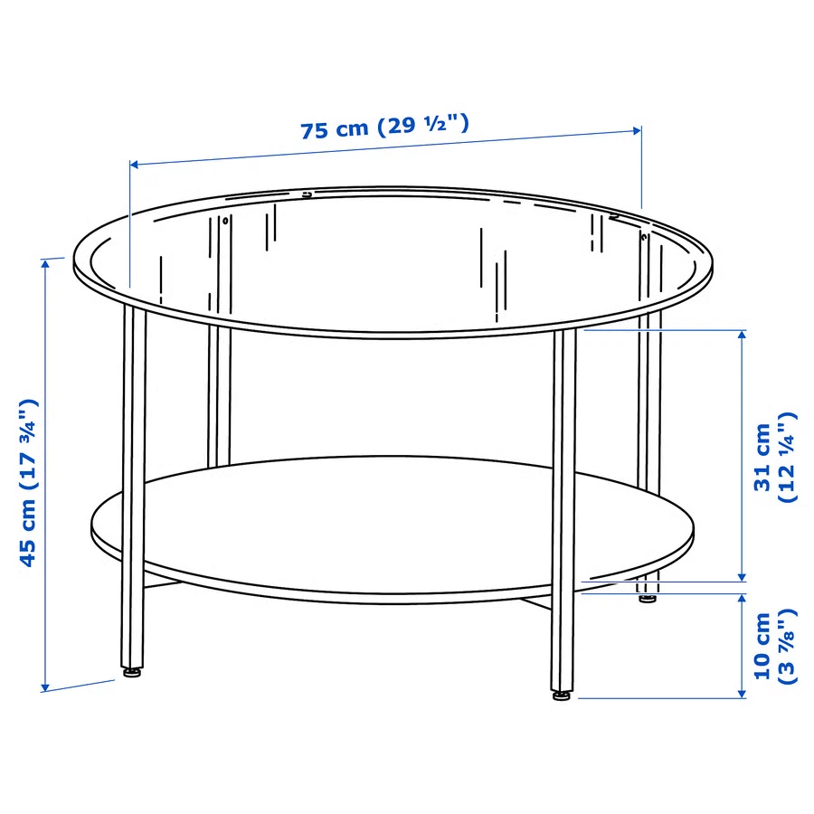 IKEA VITTSJÖ Coffee Table Black-Brown/Glass 29 1/2" - photo 2