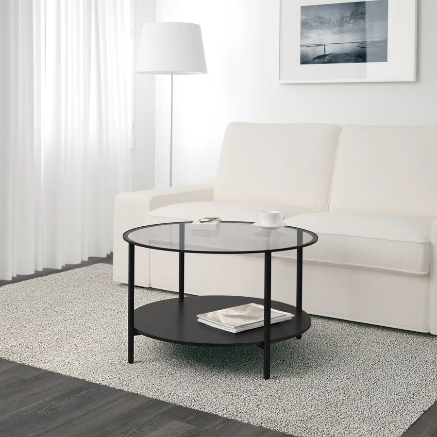 IKEA VITTSJÖ Coffee Table Black-Brown/Glass 29 1/2" - photo 3