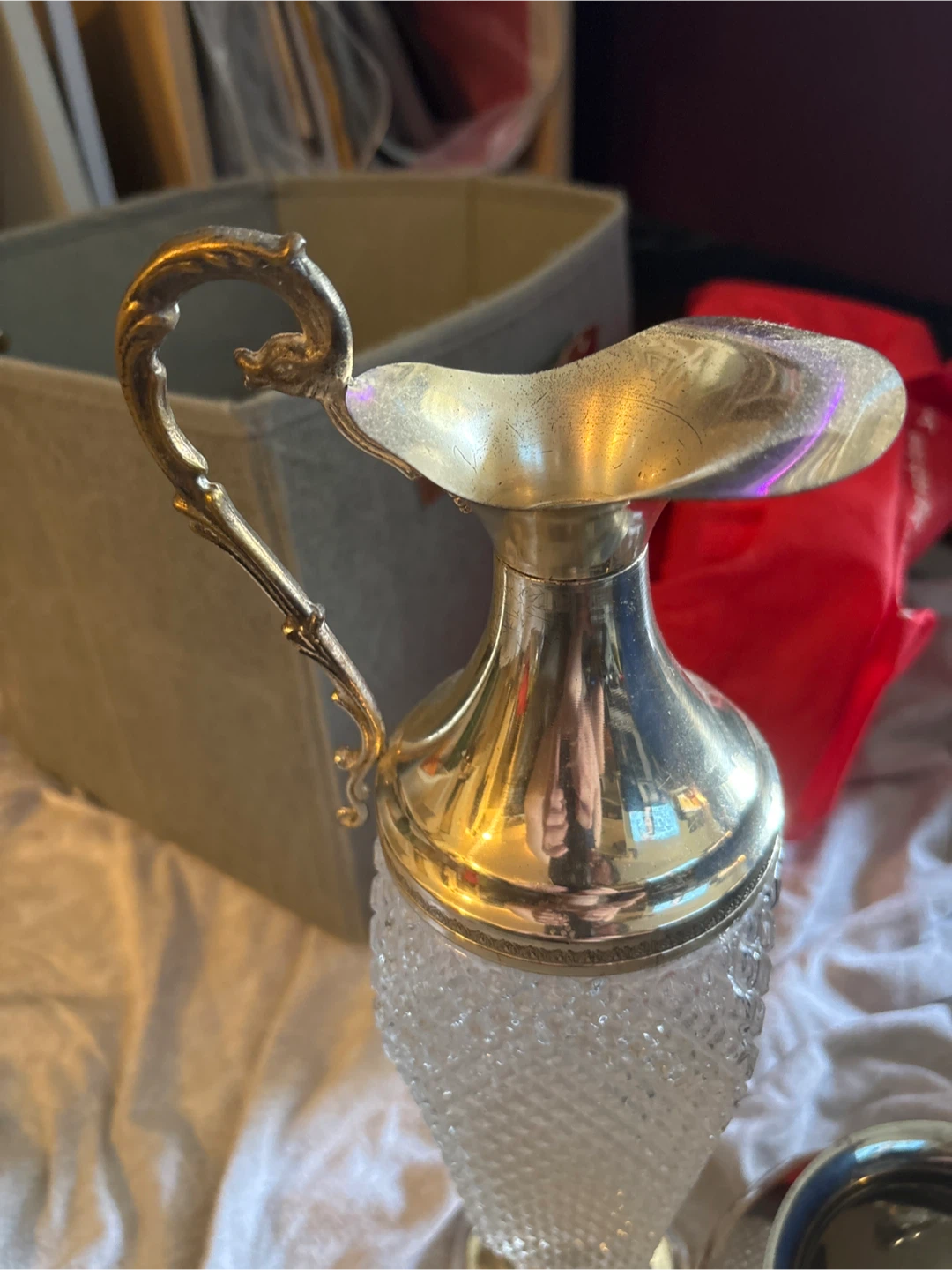 Vintage Crystal and Silver Pitcher - photo 2