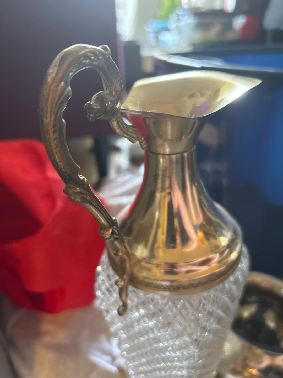 Vintage Crystal and Silver Pitcher - photo 3