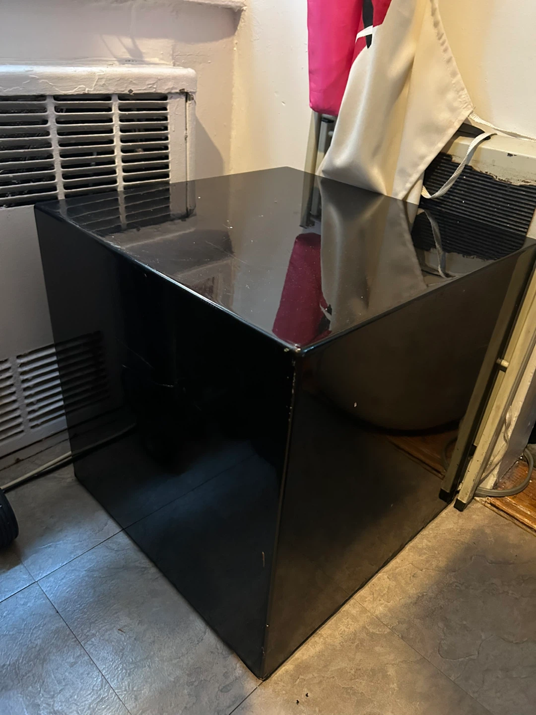 Black Lacquer Side Table/Pedestal/Display