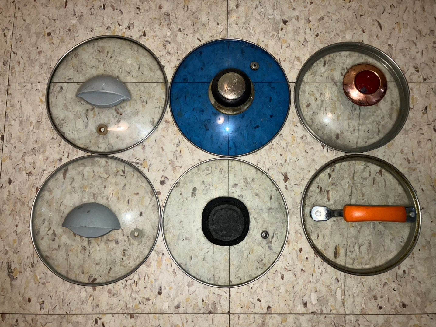 Assorted Glass Pot and Pan Lids-6.5”, 5.5” (price of Each)