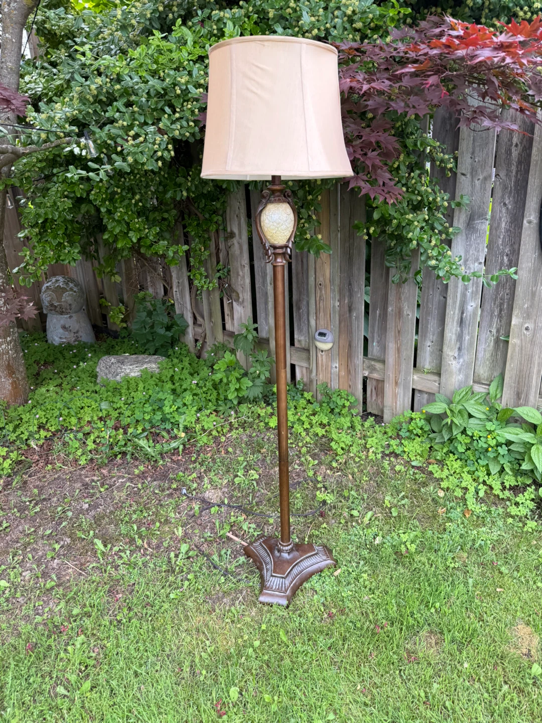 Vintage Floor Lamp with Cream Shade