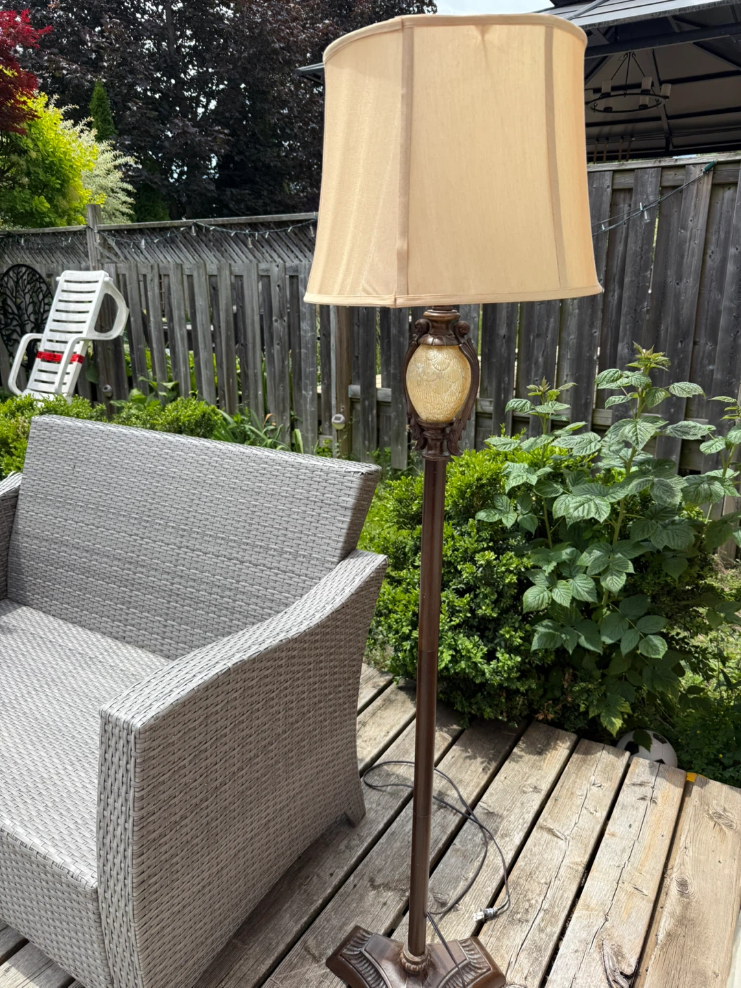 Vintage Floor Lamp with Cream Shade - photo 5