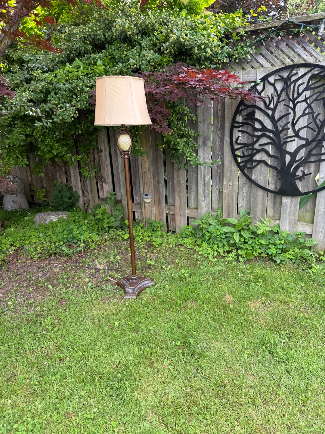 Vintage Floor Lamp with Cream Shade - photo 4