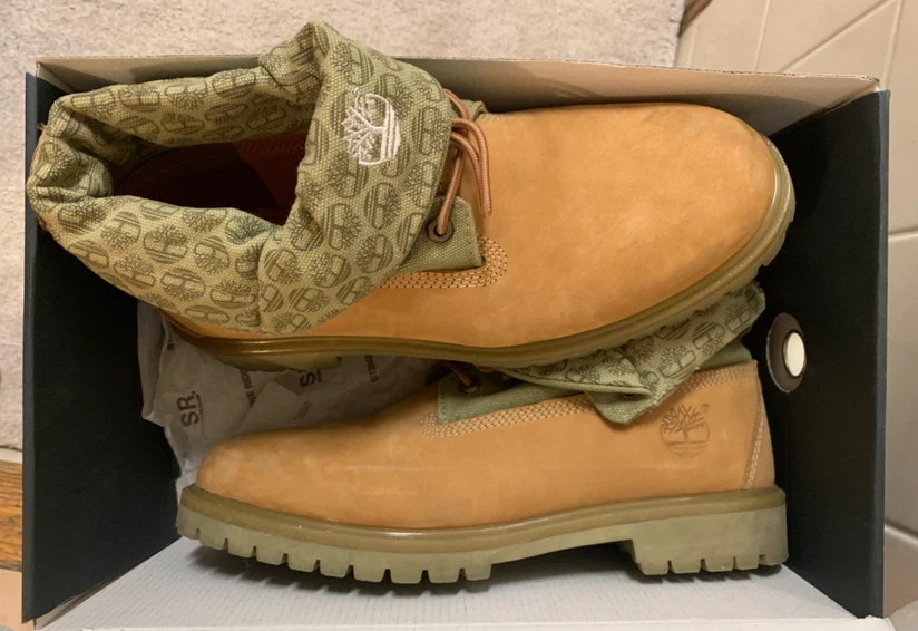 Timberland  Leather & Canvas High-Top Boots