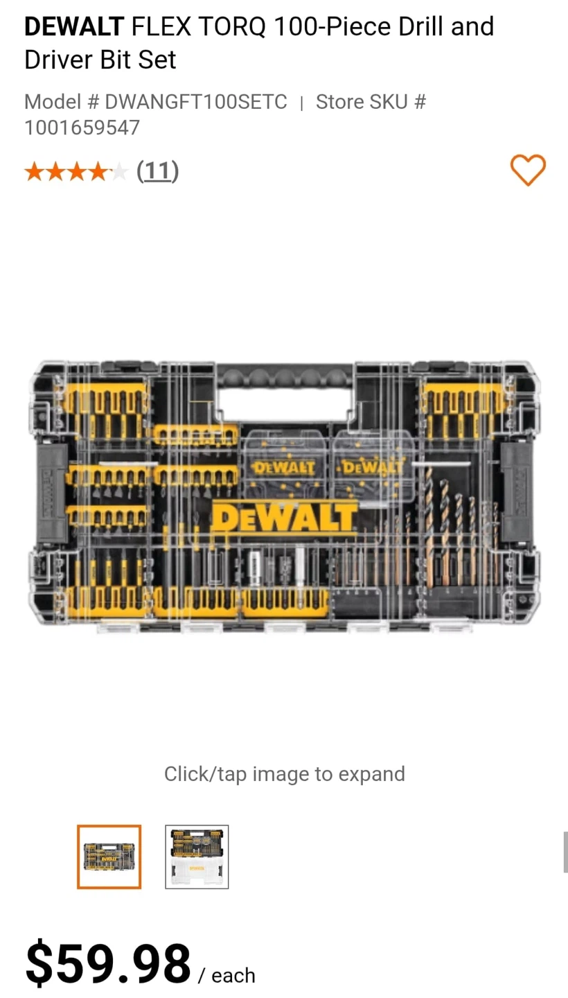 DEWALT FLEX TORQ 100-Piece Drill and Driver Bit Set
