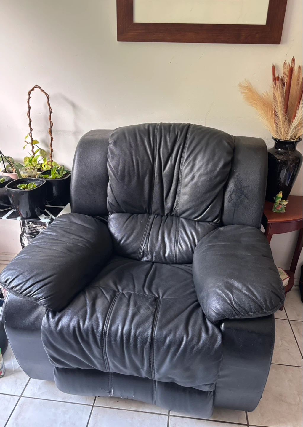 Black Leather Recliner Chair