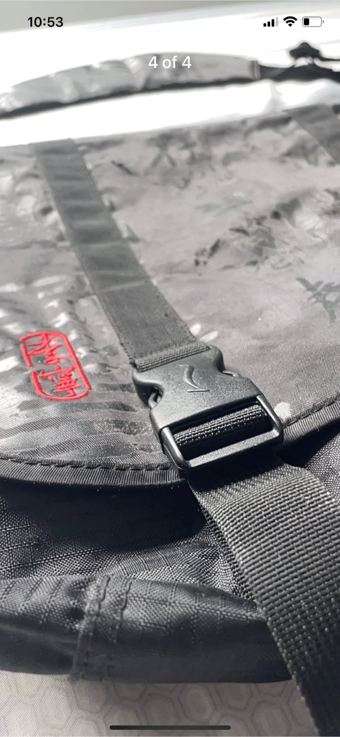 Black Messenger Bag with Kanji Print - photo 4