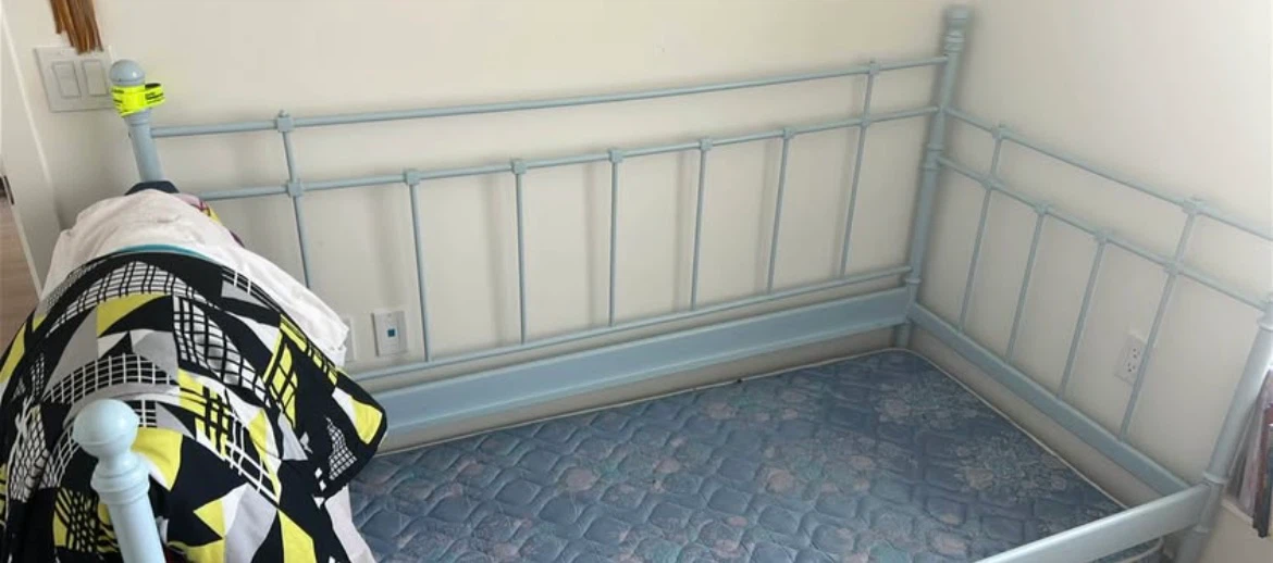 Light Blue Metal Bed Frame