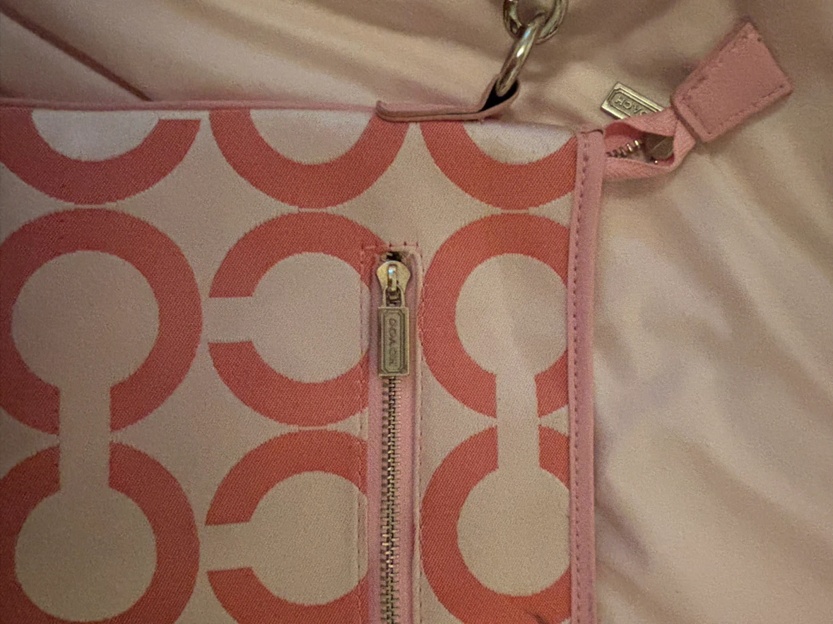 Coach Monogram Canvas Shoulder Bag in pink - photo 3