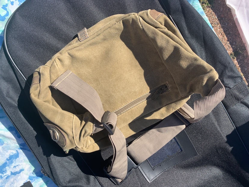 Olive Green Canvas Bag w/Carabiner Clip - photo 4
