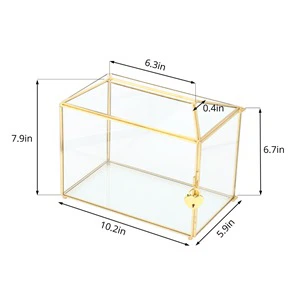 💍 Elegant Glass Wedding Card Box with Lock – Gold 💍 - photo 5