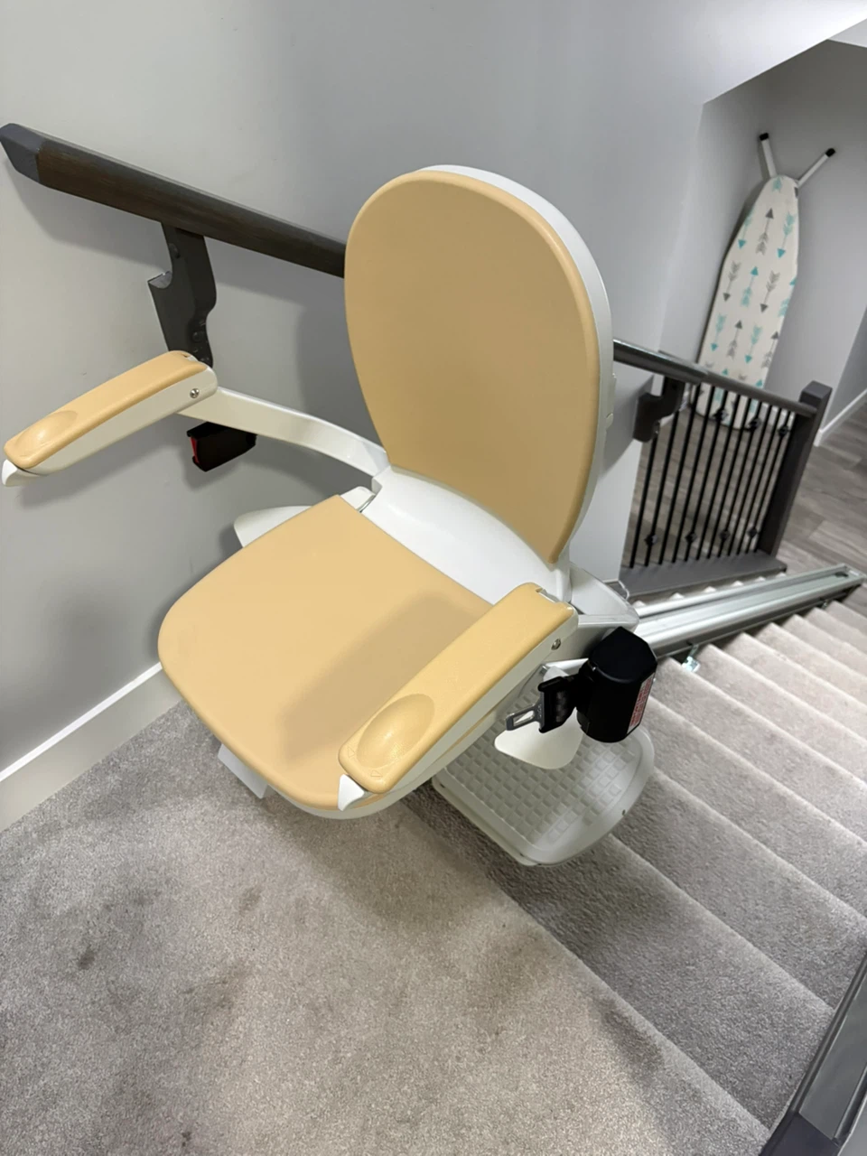 Cream and Tan Stair Lift Chair