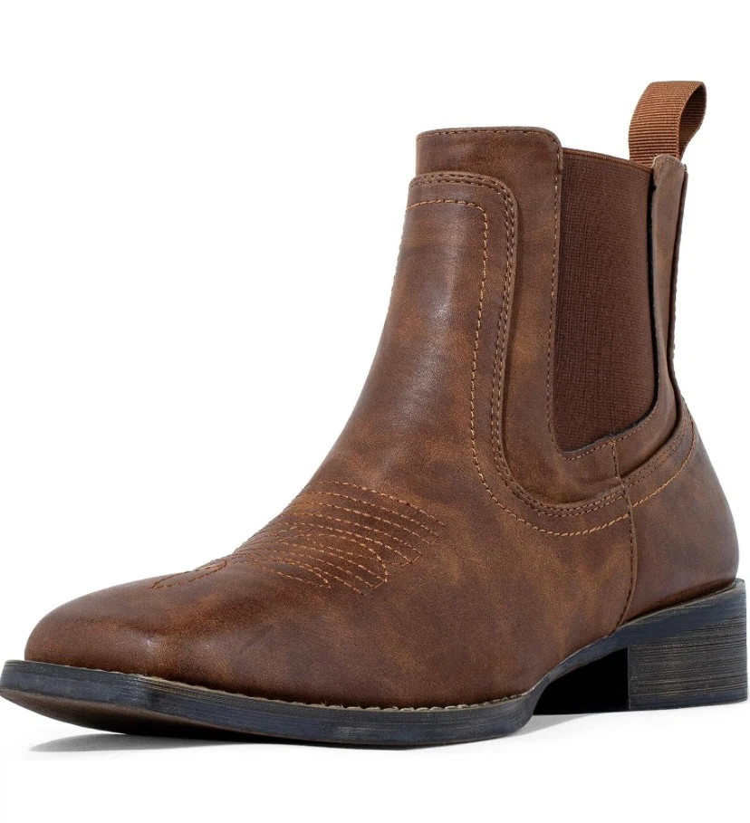 NEW  Men’s Western Cowboy Chelsea Boots – Size 11 – Brown - photo 4