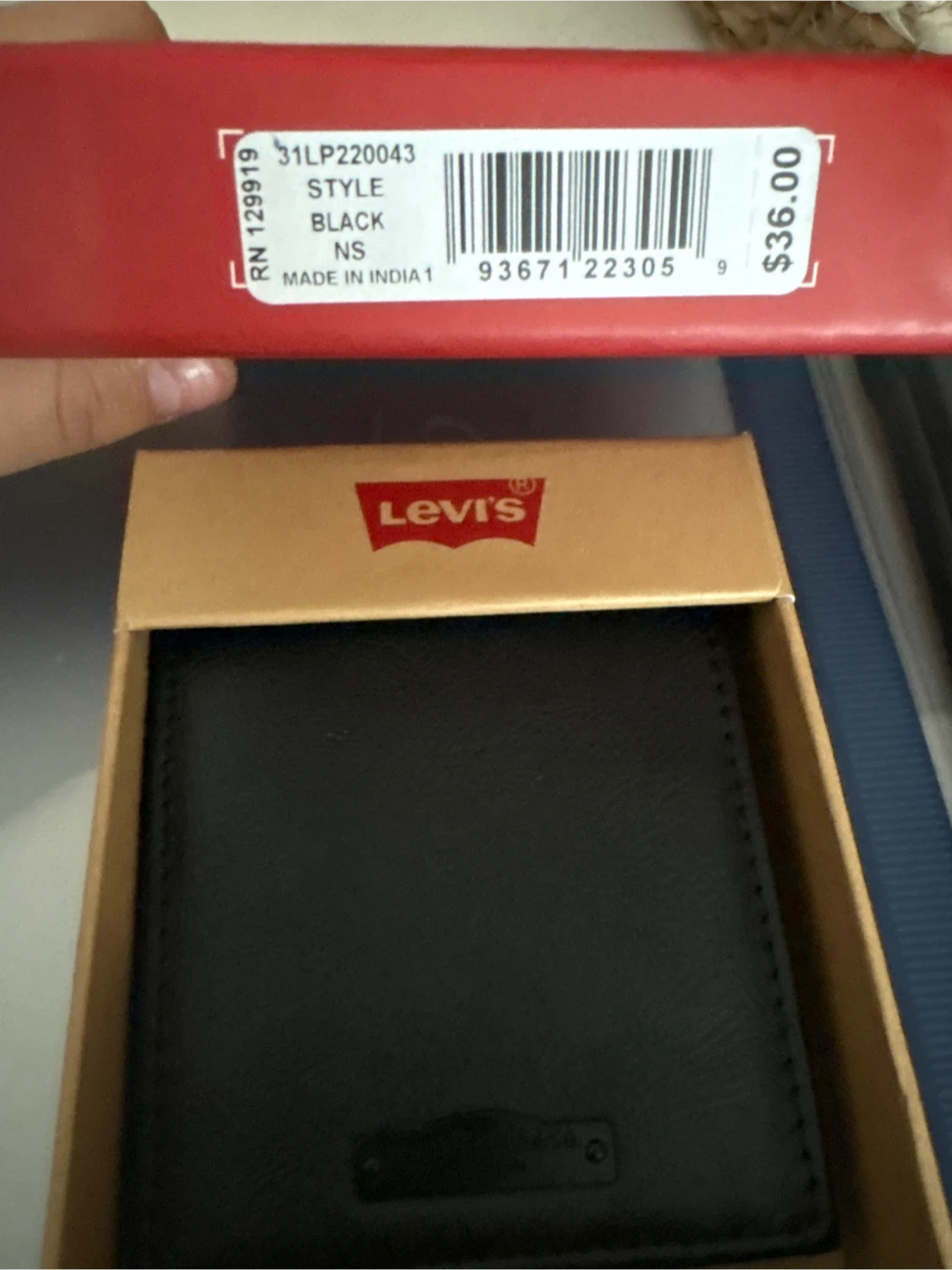 Levi's Black Bi-Fold Wallet with RFID Protection