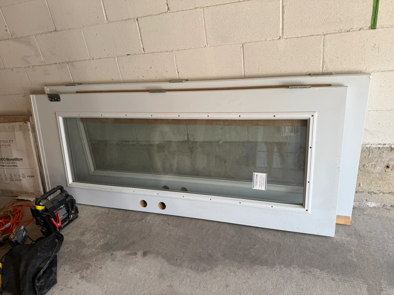 2 White Glass Exterior Door