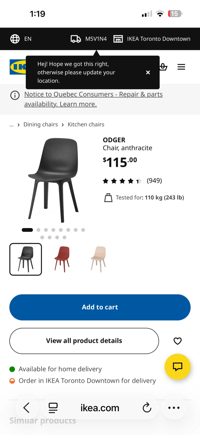 50% OFF IKEA ODGER MODERN CHAIRS DINING DESK SIDE PATIO - photo 2