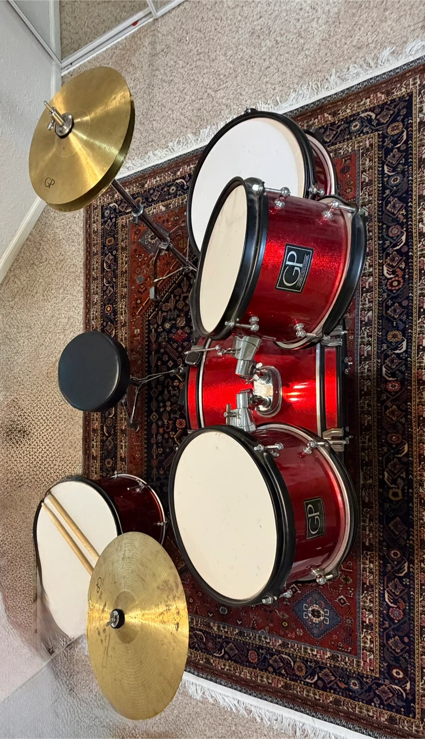 GP Percussion Drum Set with Cymbals and Stool - photo 2