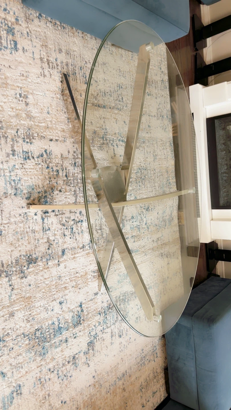 Glass Top Coffee Table with Metal Base - photo 2
