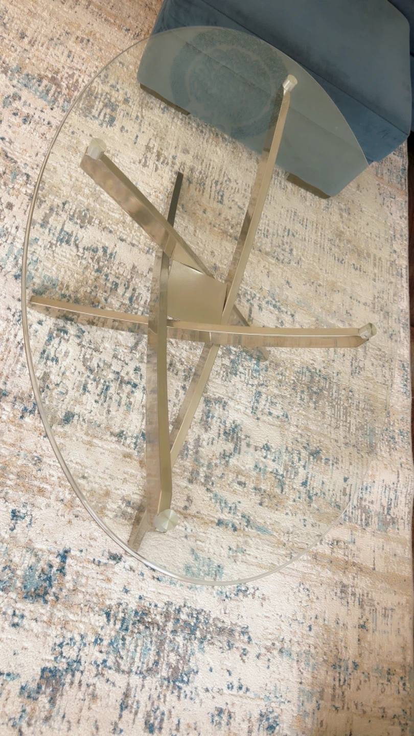 Glass Top Coffee Table with Metal Base - photo 3