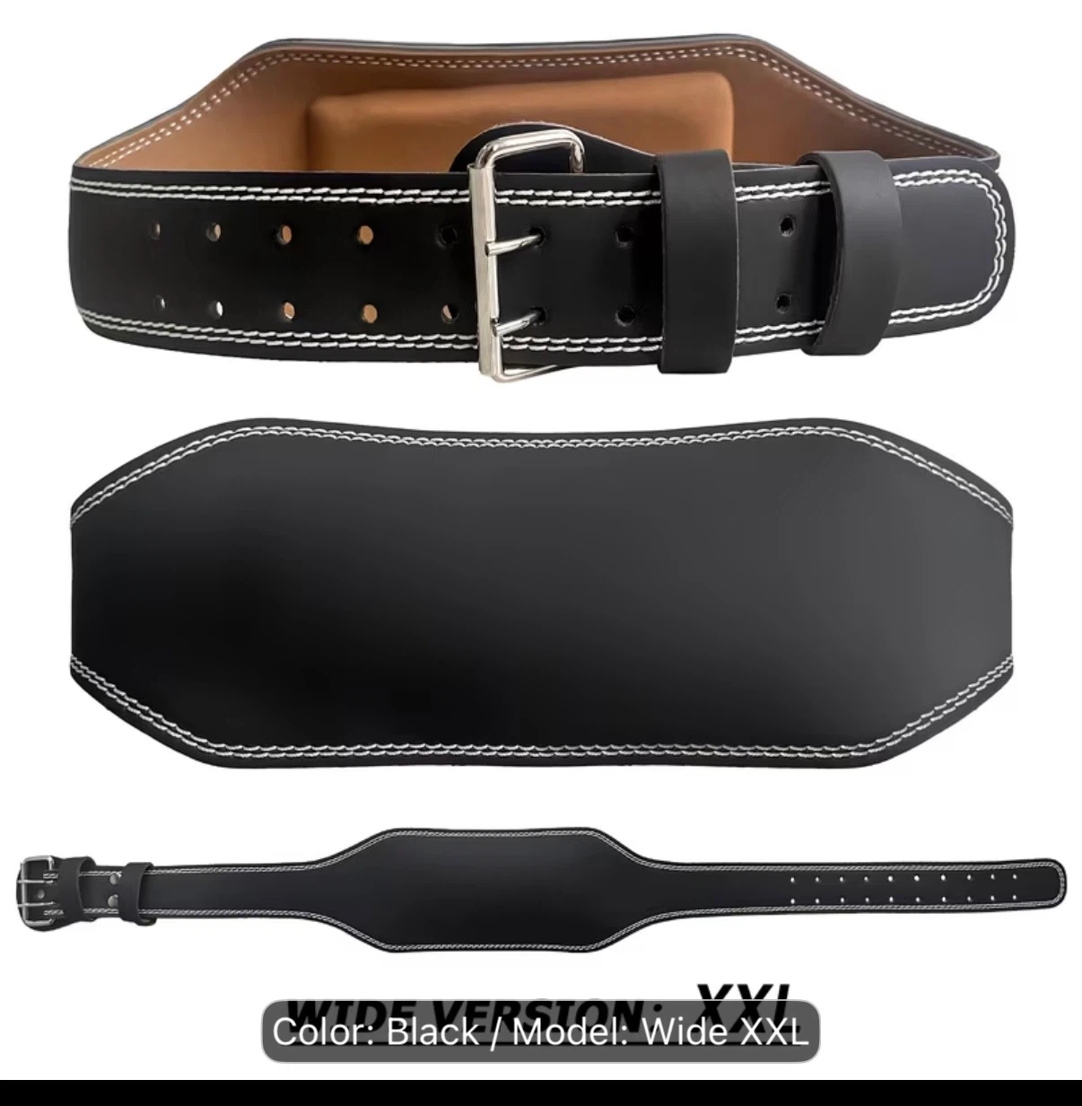 Black Weightlifting Belt - Wide XXL