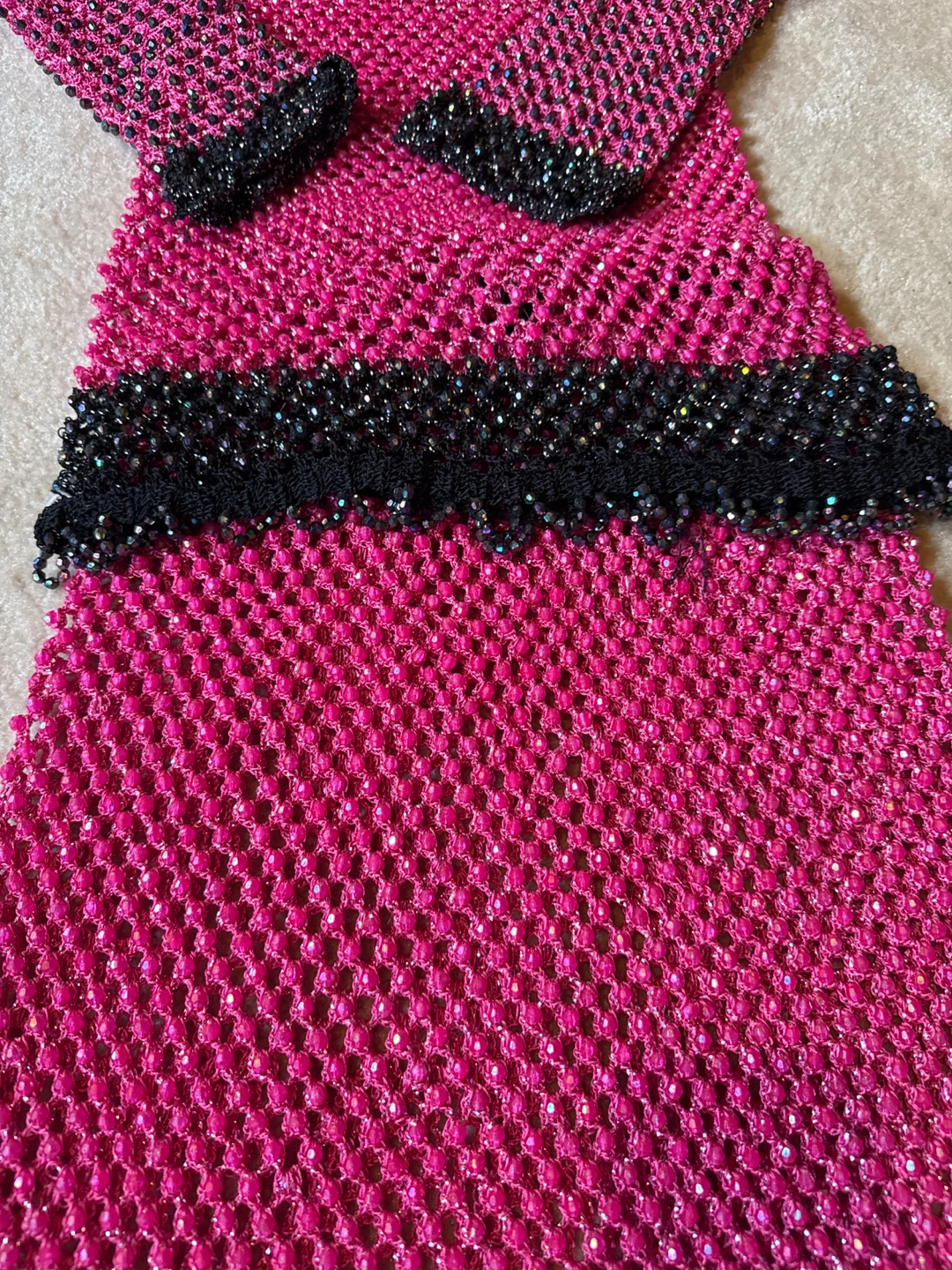 Pink and Black Beaded Dress - photo 2