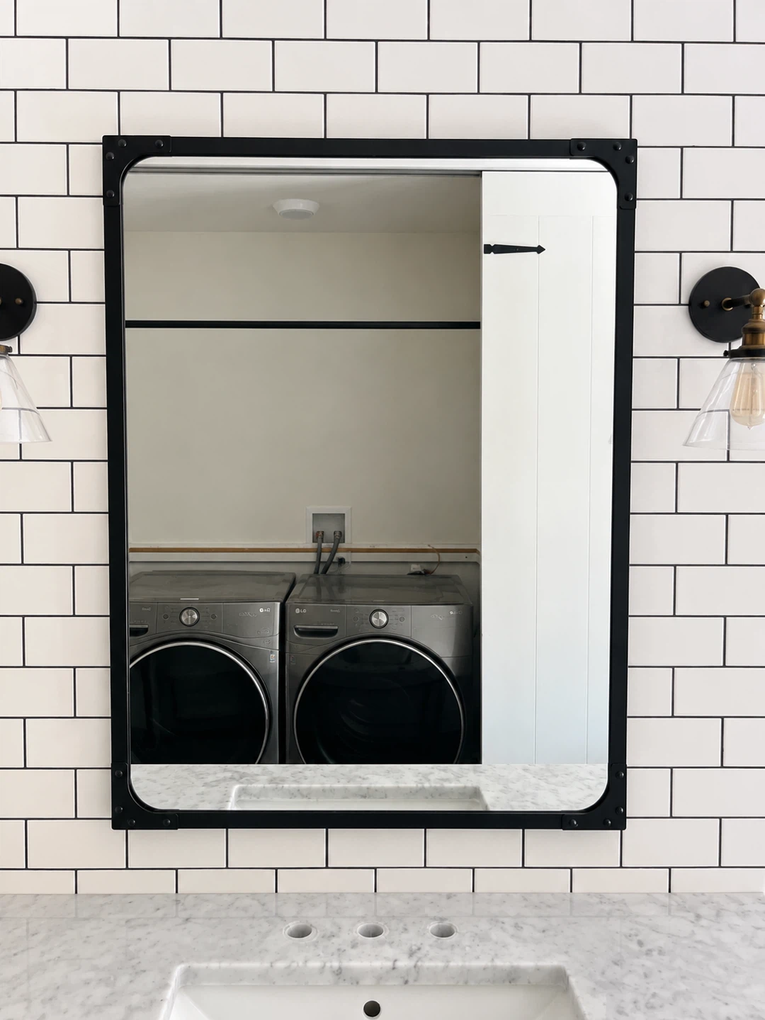 Modern Black Framed Wall Mirror