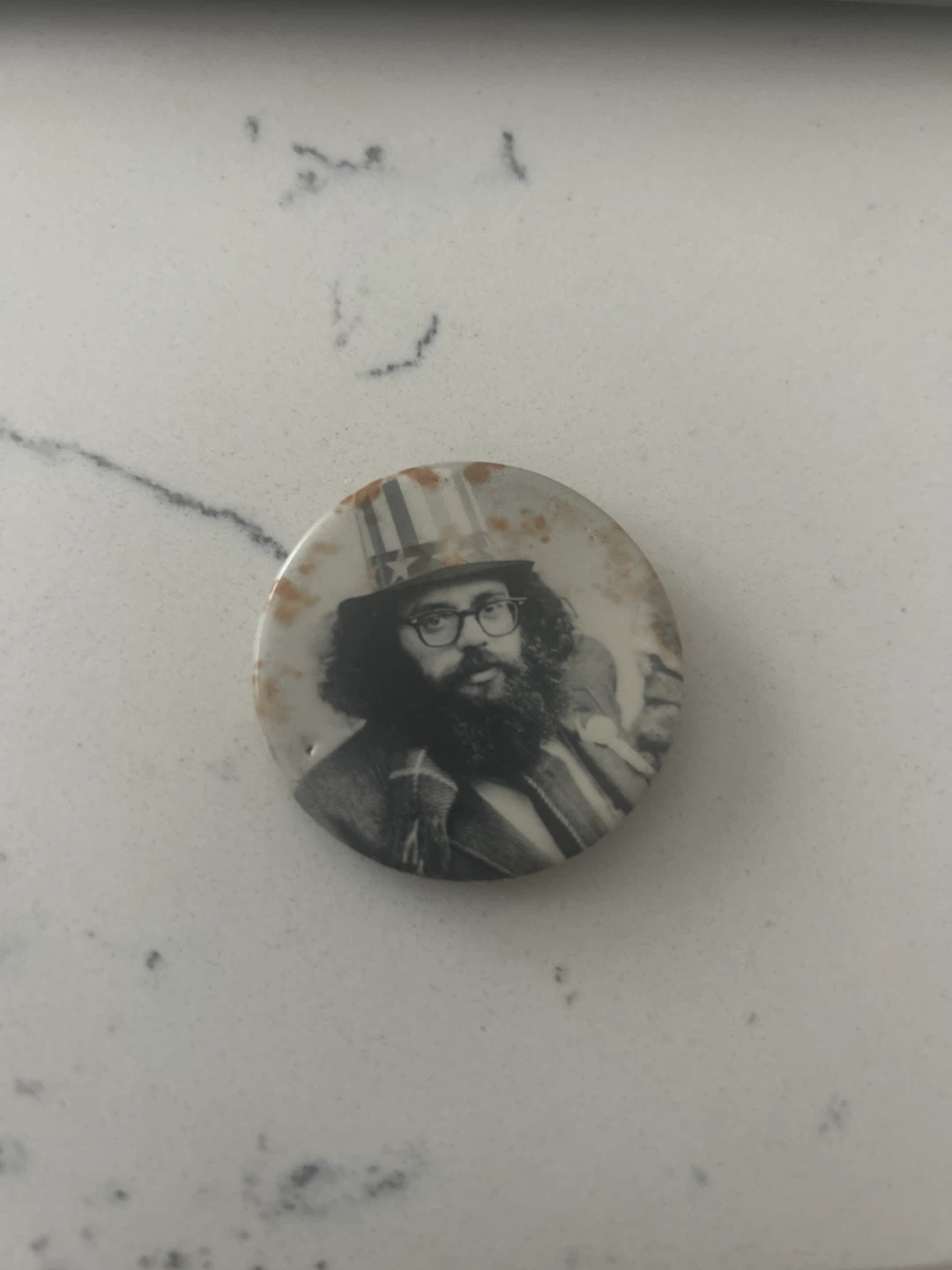 Alan Ginzberg Vintage Pinback Button  in Top Hat